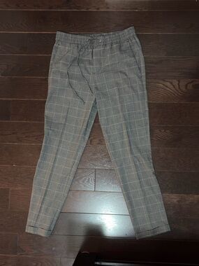H&M Gray Windowpane Dress Pants